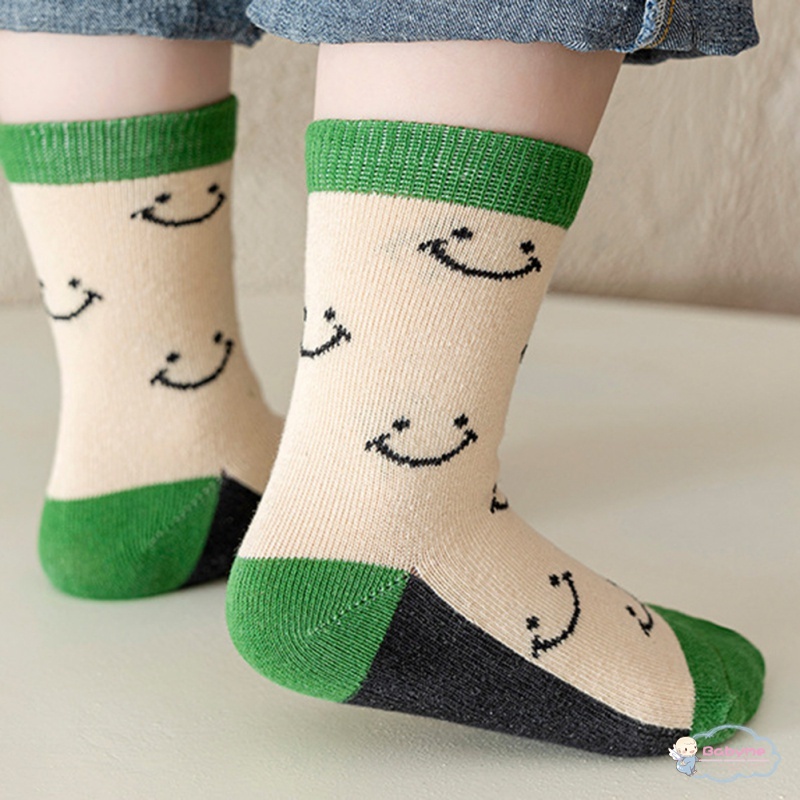 Set 5 Đôi Vớ Dài Trung Bình Thoải Mái In Họa Tiết Hoạt Hình Cho Bé