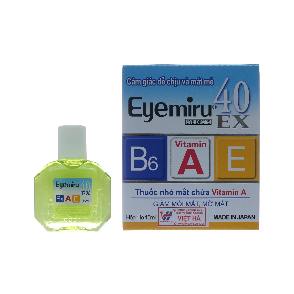 Nước Nhỏ Mắt Eyemiru 40EX  Bổ Sung Vitamin A,E,B6 Cho Mắt, Giảm Mỏi Mắt, Mờ Mắt.