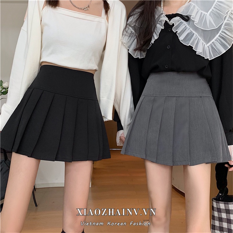 Chân váy XIAOZHAINV dáng chữ A lưng cao màu sắc thời trang