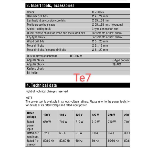Máy khoan bê tông hilti te 7