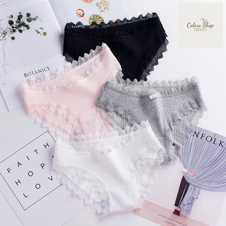 [ĐƯỢC MUA 10] Quần Lót Cotton Cạp Ren Nâng Mông Xuất Nhật