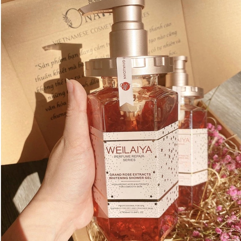 Sữa Tắm Trắng Da Weilaiya Hương Nước Hoa Chiết Xuất Từ Cánh Hoa Hồng Damask