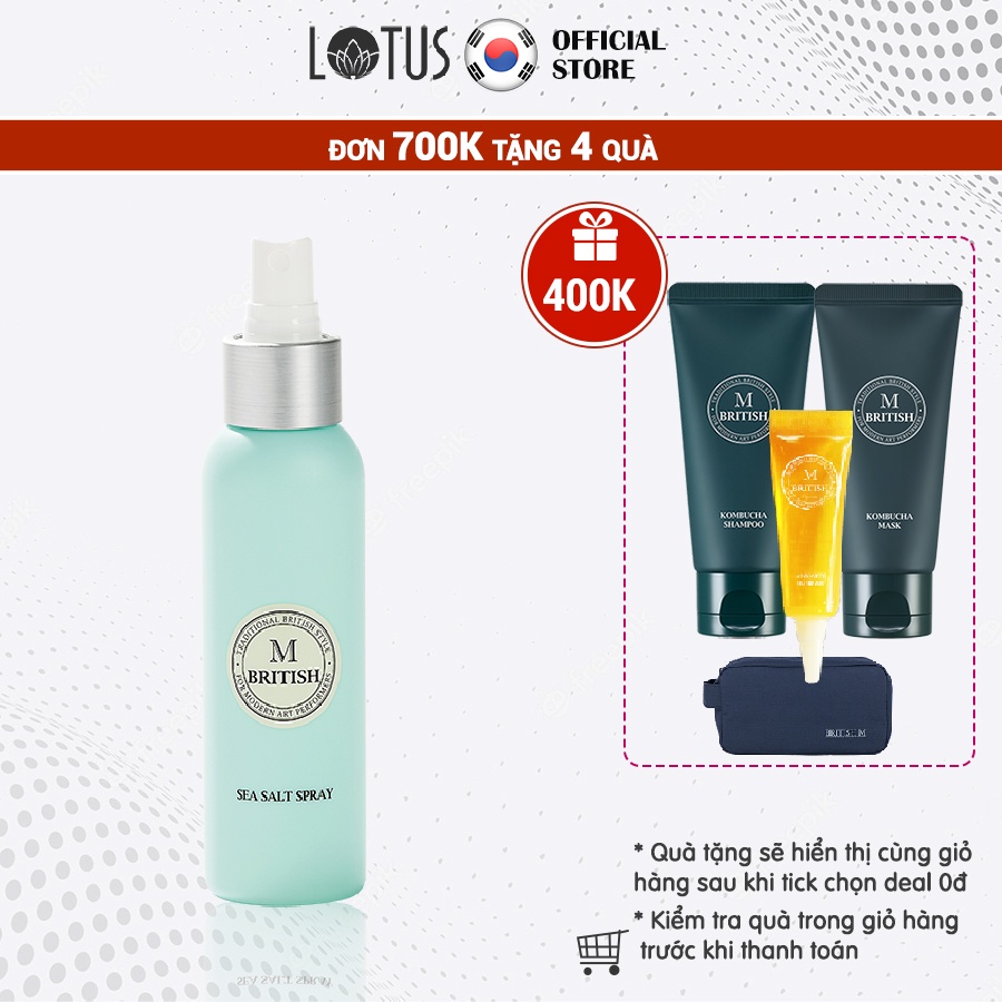 Xịt phồng tóc cao cấp Hàn Quốc cho nam nữ BRITISH M SEA SALT SPRAY 120ml