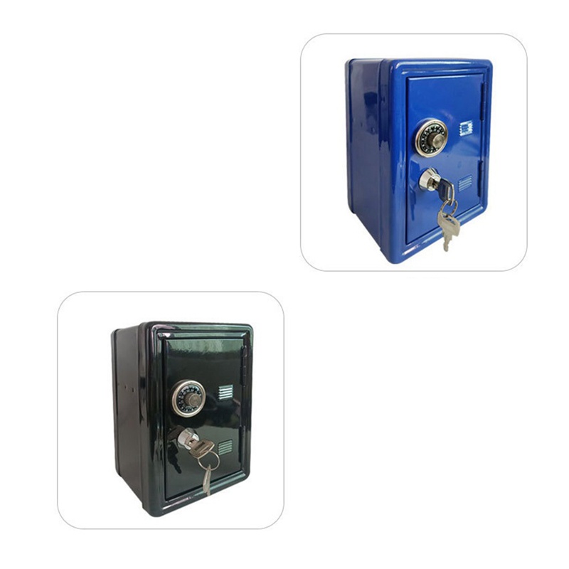 Hộp Sắt Mini Màu Đen Đựng Tiền Tiết Kiệm Để Bàn Trang Trí An Toàn Cho Bé Trai