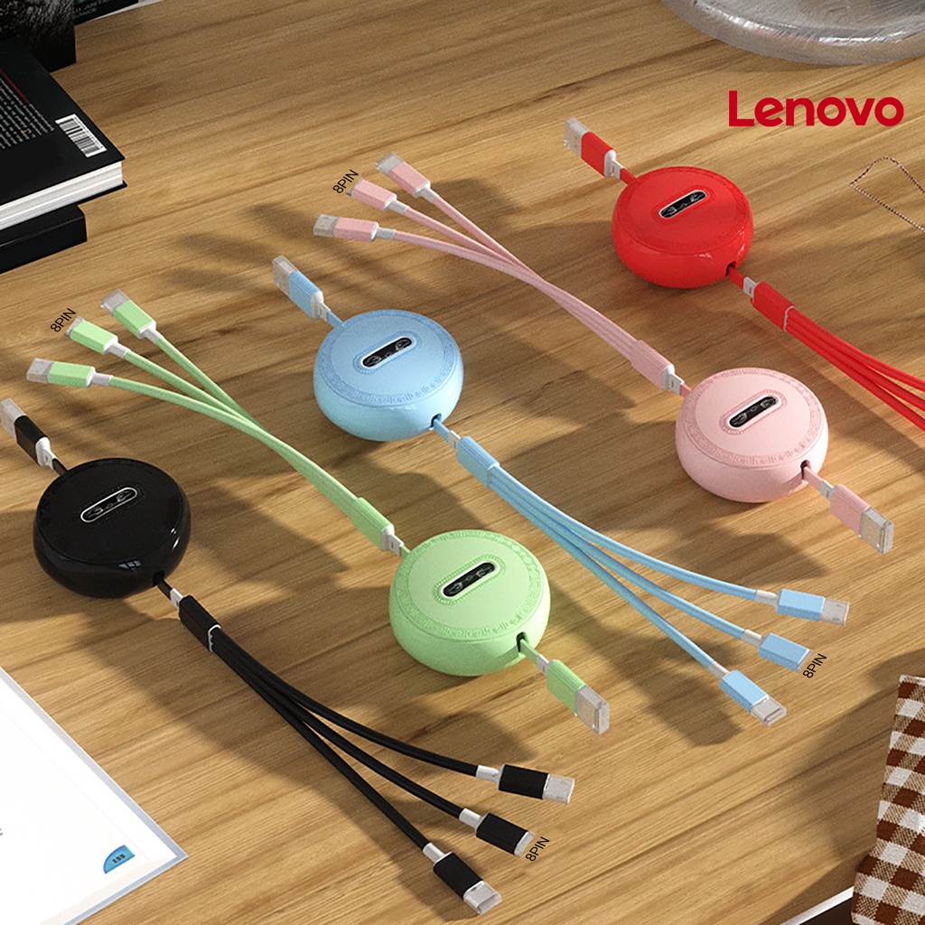 Dây cáp sạc nhanh LENOVO KC-Data 3 trong 1 8Pin / Micro USB / Type-C đa năng tiện dụng