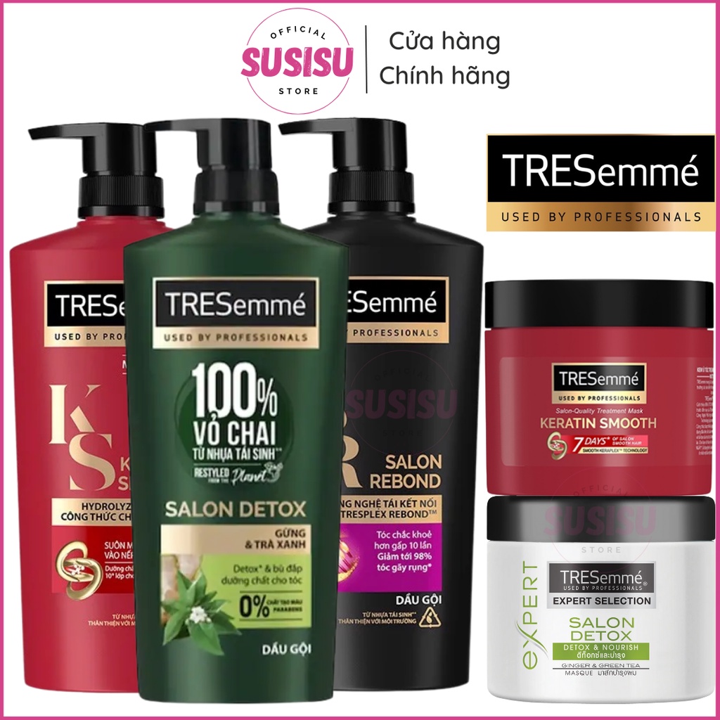 Dầu gội TRESEMME| Dầu hấp ủ tóc TRESEMME|Keratin/Salon Detox 340g/460g Kem xả Ngăn Rụng Tóc Vào Nếp Suôn Mượt