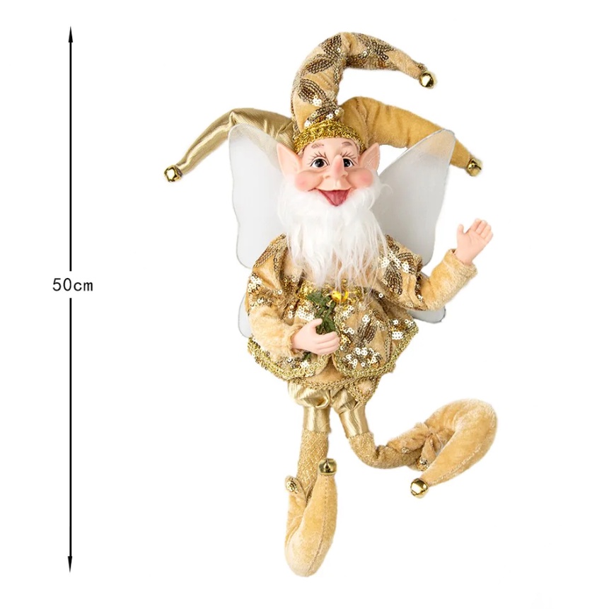 Chú hề treo cây thông màu xanh lá 40cm- phụ kiện decor cây thông Châu Âu 2023