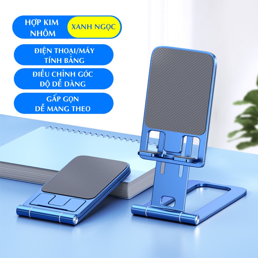 Giá đỡ điện thoại cao cấp gấp gọn, 100% hợp kim nhôm, chắc chắn, sang trọng