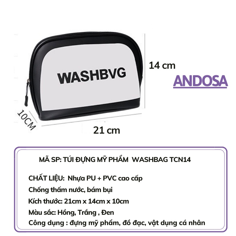 Túi đựng mỹ phẩm washbag chống thấm nước đựng đồ trang điểm đồ cá nhân ANDOSA TCN14