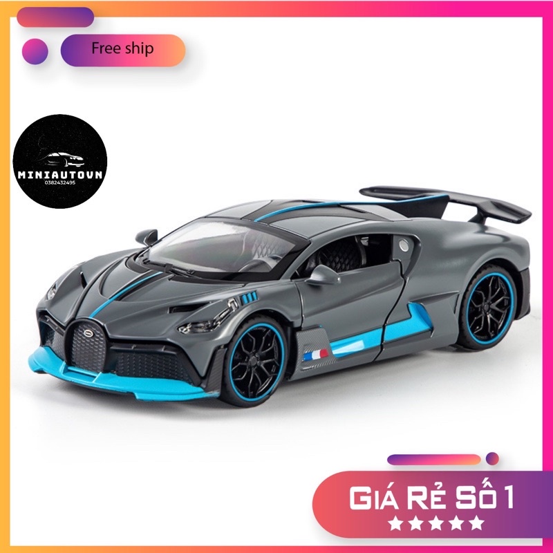 Mô hình xe kim loại Bugatti Divo tỷ lệ 1:32 có đế trưng bày fullbox