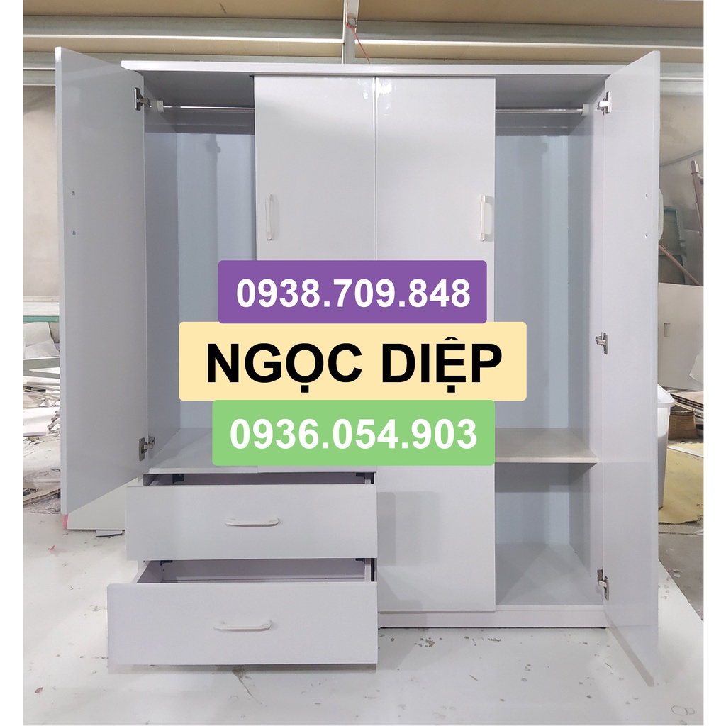 TỦ NHỰA ĐÀI LOAN CHO NGƯỜI LỚN 4 CÁNH 2 NGĂN KÉO LỚN Cao 1m65 Ngang 145