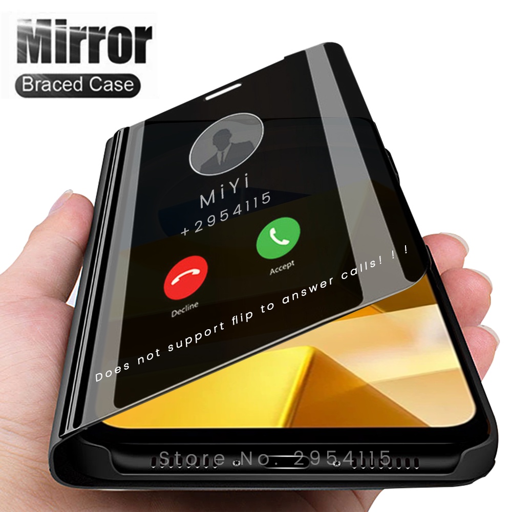 Bao Da Điện Thoại Nắp Lật Tráng Gương Cho Xiaomi poco m5 4G poco M4 pro 4G X4 pro 5G poco m3 pro poco x3 nfc / x3 pro note 10 Ghi Chú 11se Giá Đỡ Từ Tính Xách Tay