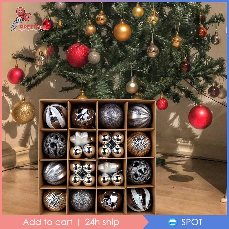 [Prettyia1] Quả Châu Trang Trí Giáng Sinh Mạ Điện Dùng Trong Nhà Và Tiệc Tùng