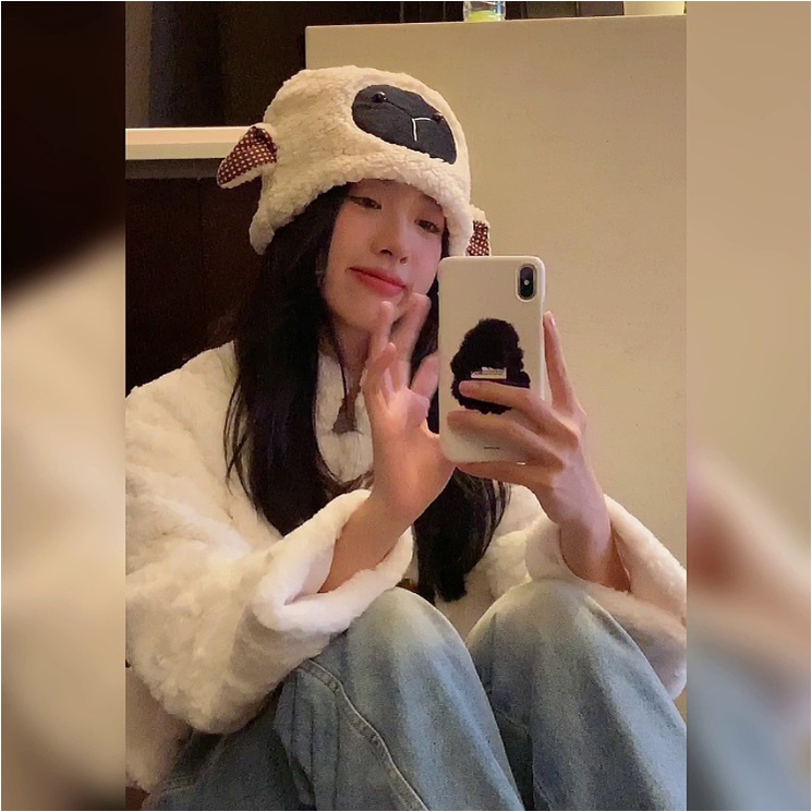 Nón lông cute tai cừu đeo trùm tai êm ái giữ ấm đi chơi đi học đẹp xinh giá rẻ thời trang nữ dễ thương