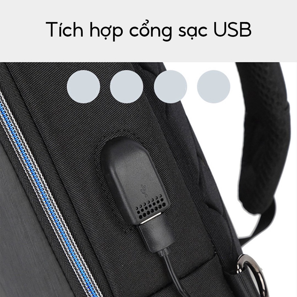 Túi đeo chéo nam cao cấp chống trộm có mã khóa chống nước có cổng USB Balo 4.0