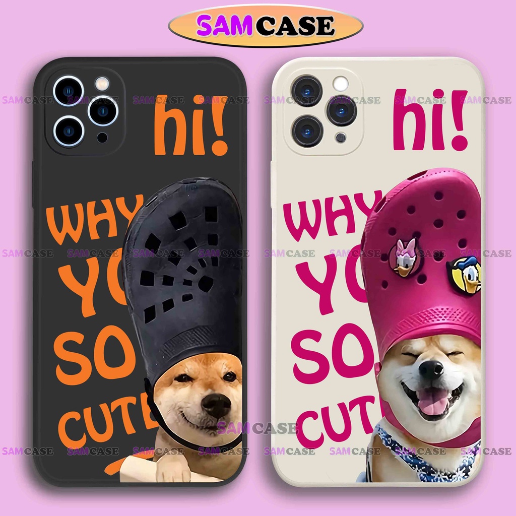 Ốp lưng điện thoại iPhone cạnh viền vuông chống sốc Silicon dẻo ip 6/6s/7/8/X/XS/11/12/13/14 Pro Plus Max chó cute đẹp