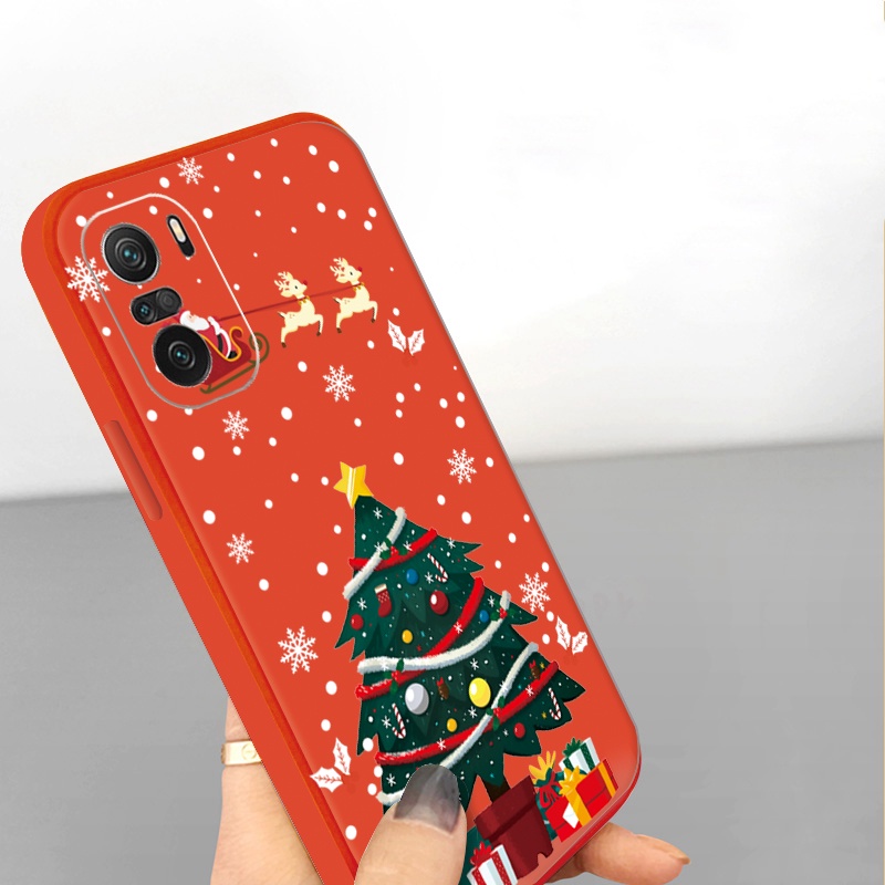 Ốp Điện Thoại Silicon Mềm Viền Vuông Hình Giáng Sinh Năm Mới Cho Xiaomi Redmi Note 10 Pro 9S 9A POCO X3 NFC M3 Pro 5G 2023