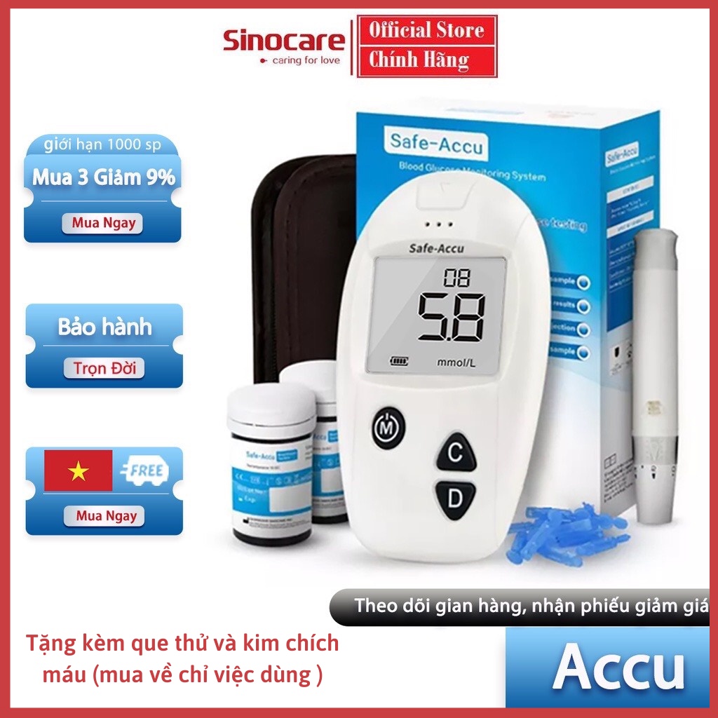 Máy đo đường huyết cho người bệnh tiểu đường, tiền đái tháo đường