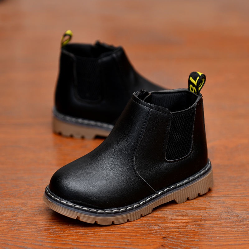 Giày Bốt Martin Da Cổ Thấp Lót Cotton Kiểu Hàn Quốc Thời Trang 2022 Cho Bé