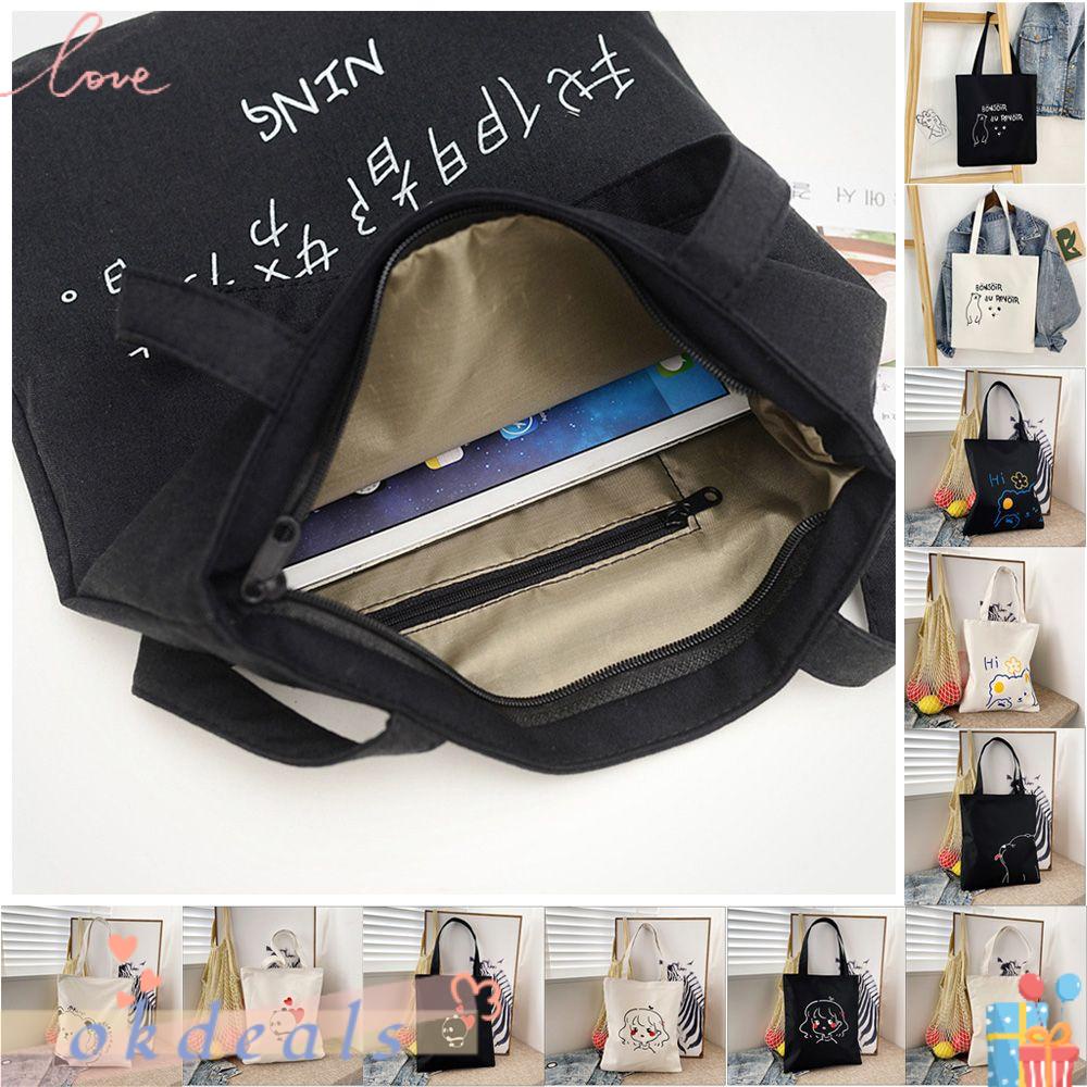 Túi Xách Du Lịch Bằng Vải Bạt Sức Chứa Lớn Dễ Thương