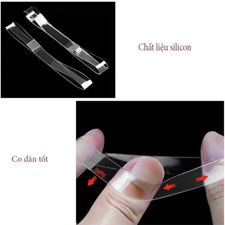 Quai giày cao gót chất silicon trong suốt vòng qua cổ chân chống tuột gót C23