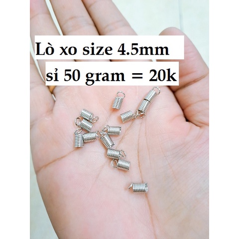 lò xo lỗ lớn size 4,5mm - xỏ được dây 3mm xoắn nhật đỏ / đen [ sỉ 1 kg = 250k - liên hệ Homi Handmade Shopee ]