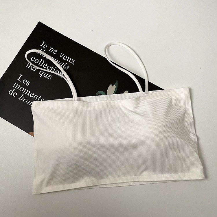 Áo Bra Đúc Su Trơn Quây 2 Dây Gân Tăm Chất Liệu Thun Lạnh Có Đệm Ngực 078