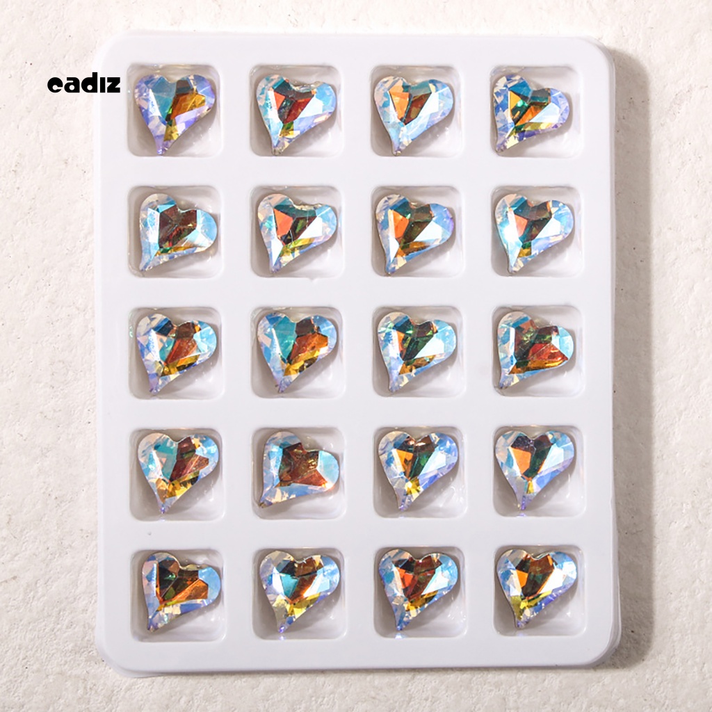 Set 20 Hạt Đá 3D Không Phai Hình Trái Tim Trang Trí Móng Tay / Điện Thoại