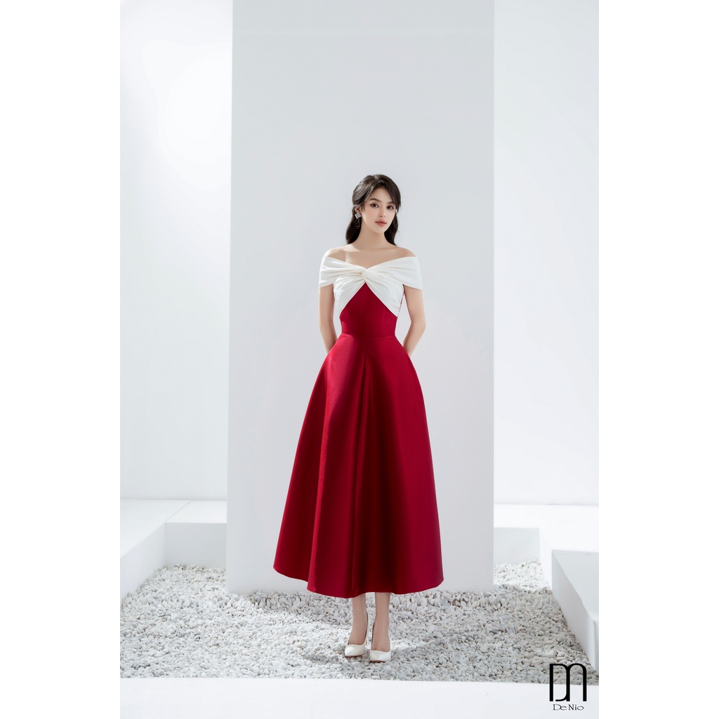 DeNio - Váy trễ vai xoắn vải ngực