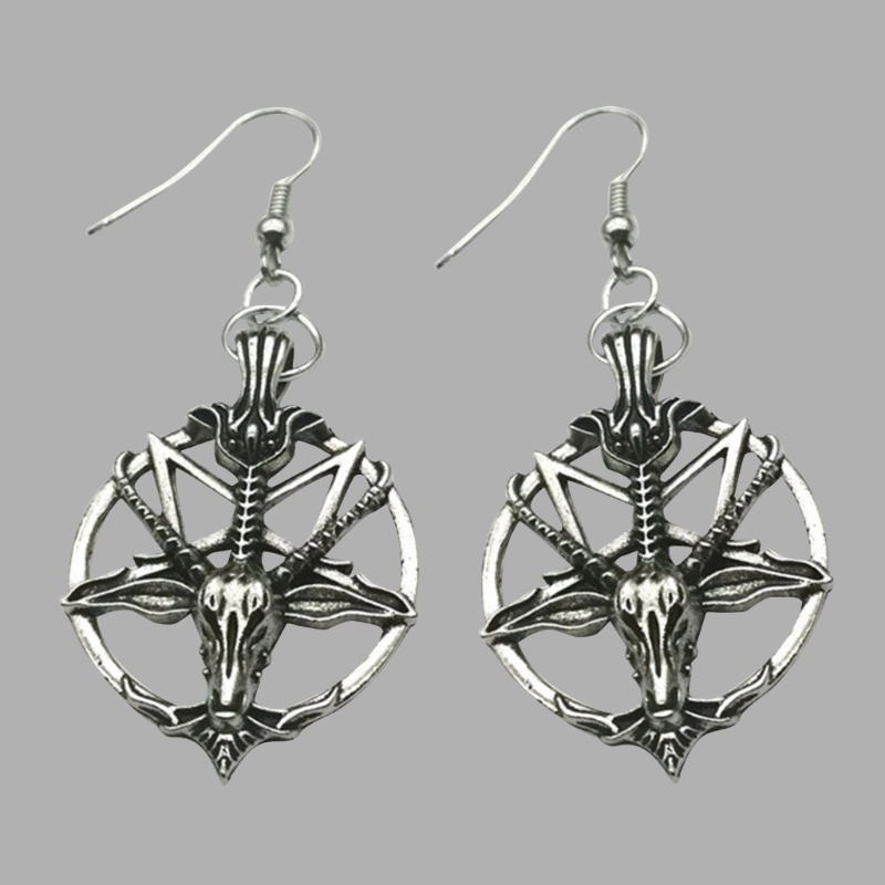 Bông Tai Hình Đầu Lâu Và Dê Phong Cách Gothic Punk