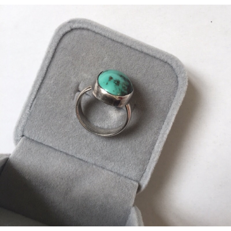 Nhẫn lam bạc đúc size 6 si