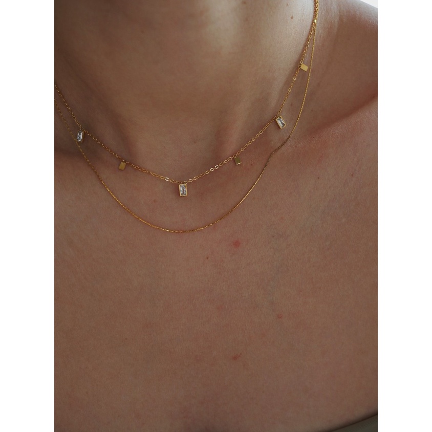 Dây Chuyền Thép Titan Mạ Vàng 18K Mỏng 0.6mm Không Phai Màu