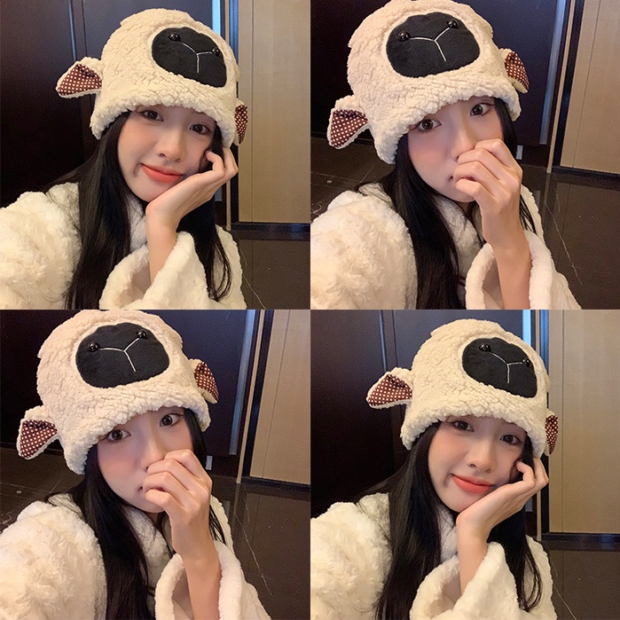 Nón lông cute tai cừu đeo trùm tai êm ái giữ ấm đi chơi đi học đẹp xinh giá rẻ thời trang nữ dễ thương