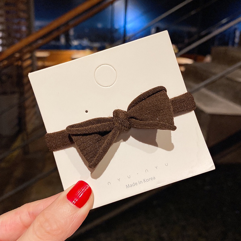 ※ NOON ※ Băng Đô Cài Tóc Màu Trà Sữa Độ Co Giãn Cao Đơn Giản Và Cao Phiên Bản Hàn Quốc Không Làm Tổn Thương Tóc