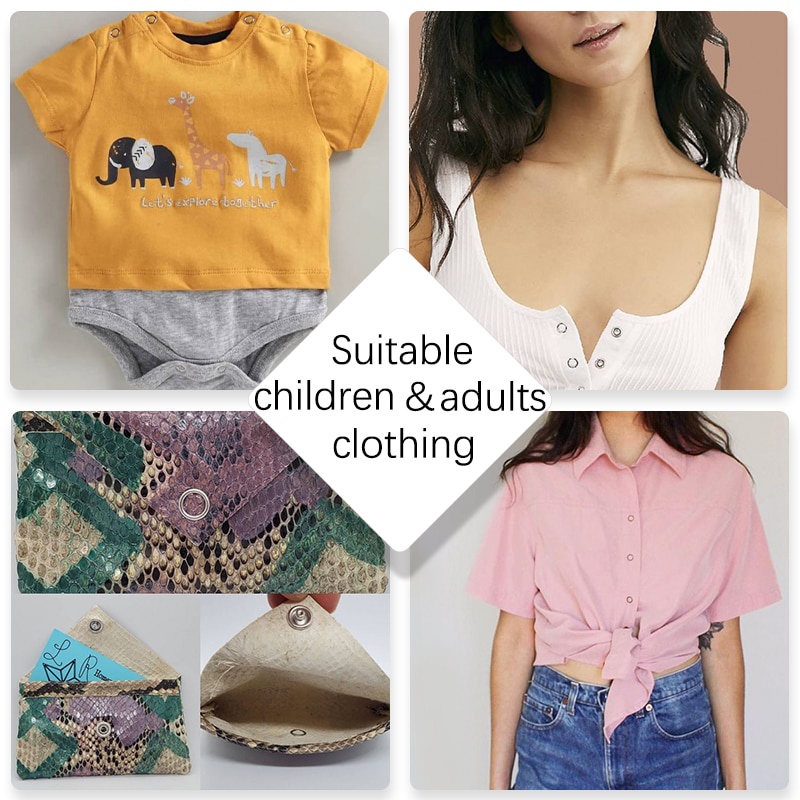 Bộ Nút Bấm Quần Áo Bằng Kim Loại 10 Màu Không Kèm Kìm Chuyên Dụng