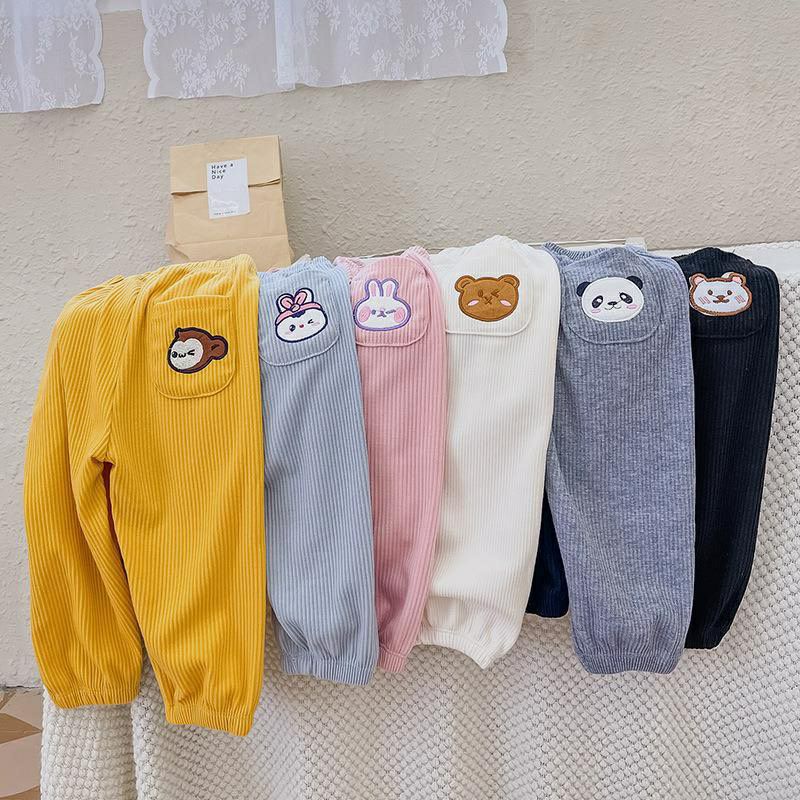MỚI | QUẦN DÀI UNISEX CHUN BO TÚI THÊU HOẠT HÌNH SIÊU CUTE CHO BÉ YÊU 8-18KG