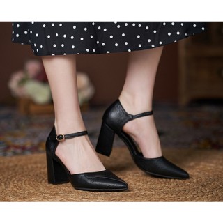 Giày Gót Vuông Hở eo Big Size_ Hàng Có Sẵn (Size 40➡️43)
