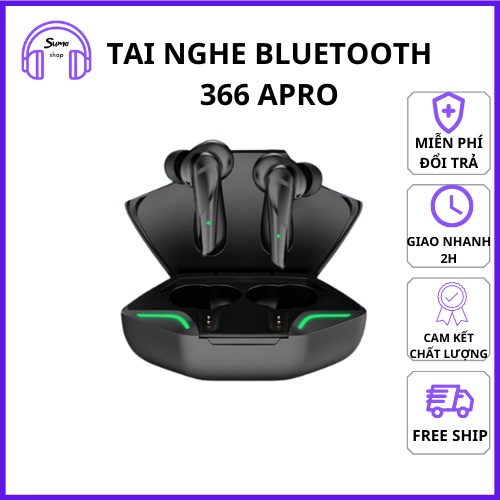 Tai nghe bluetooth Gaming Apro 366 TWS.Thiết kế hiện đại âm thanh đỉnh cao, Bass siêu trầm, độ trễ cực thấp