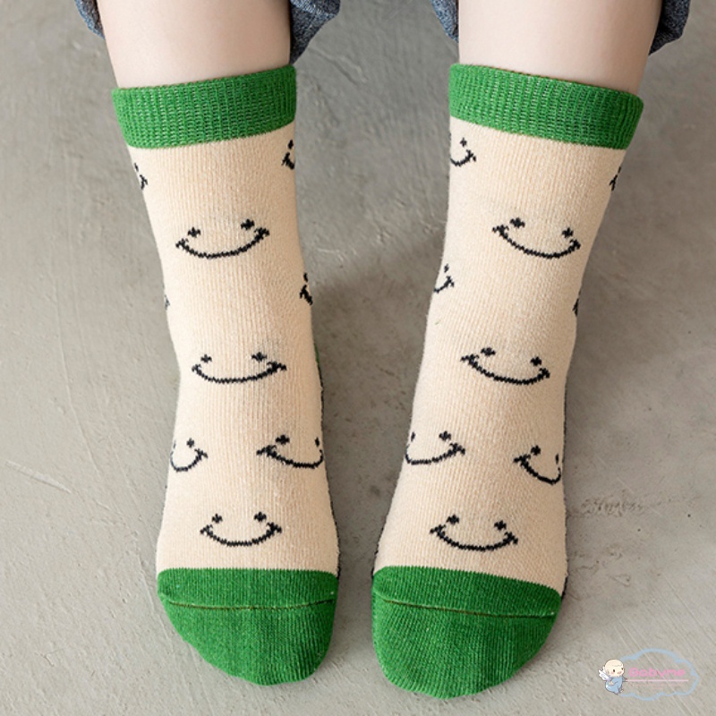 Set 5 Đôi Vớ Dài Trung Bình Thoải Mái In Họa Tiết Hoạt Hình Cho Bé