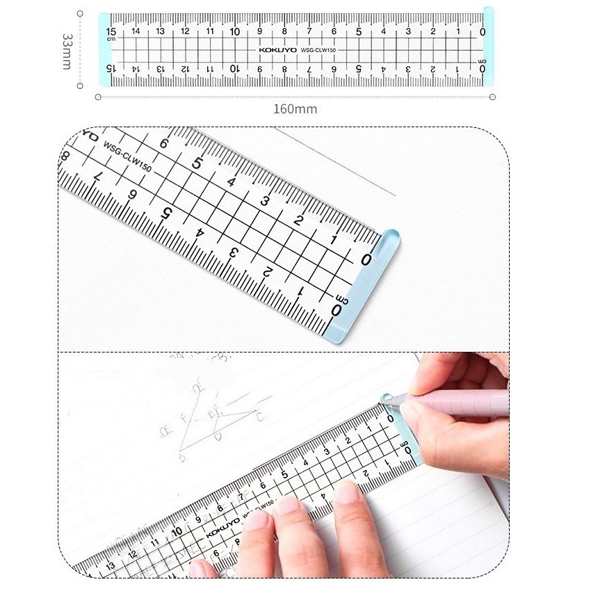 Thước Đo Hai Mặt Bằng Acrylic Trong Suốt 15cm C7272