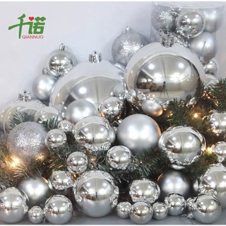 Quả châu trang trí 3cm/4cm/6cm treo cây thông noel - màu bạc