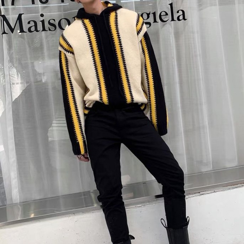 Áo Sweater Có Mũ Trùm Vải Lông Dày Cao Cấp Thiết Kế Sọc Màu Sắc Khóa Hình Hươu Thời Trang Thu Đông Cho