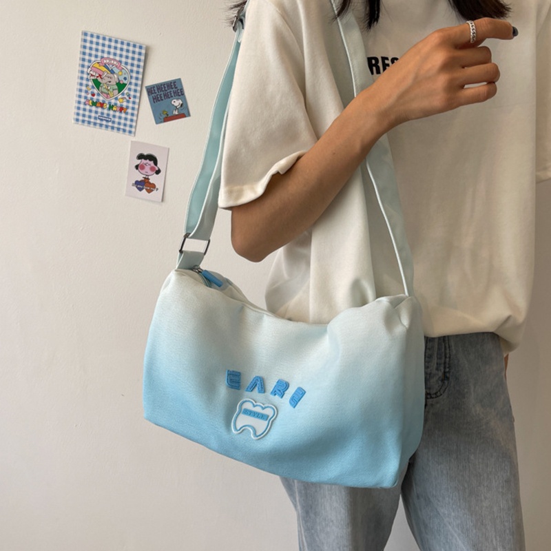 Ielgy Túi Đeo Chéo Màu gradient Phong Cách preppy Thời Trang Cho Nữ