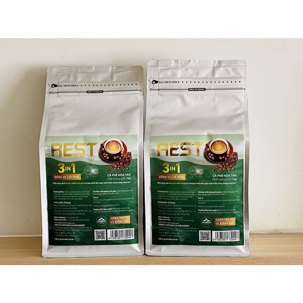 Combo 2kg Cafe sữa Rest 3in1 đậm vị