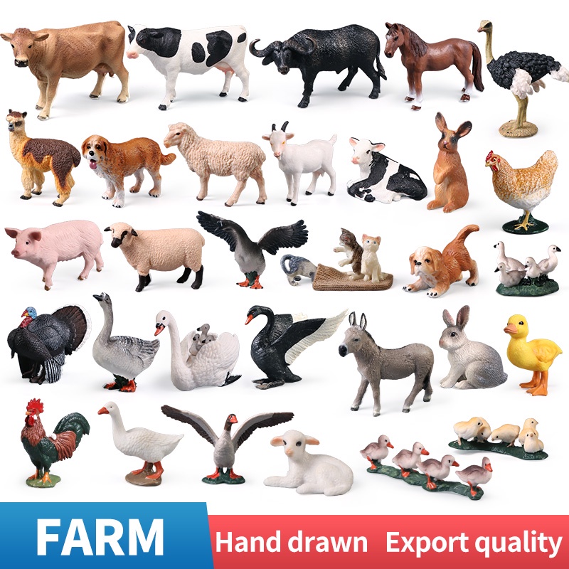 Đồ Chơi Mô Hình Động Vật Nông Trại Hoang Dã Bằng Cao Su Cho Bé