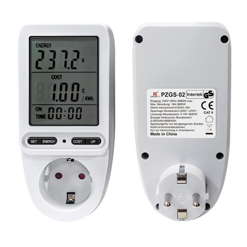 Đồng Hồ Đo Năng Lượng Điện Siêu Năng Lượng Mặt Trời Với Màn Hình LCD Bảo Vệ Quá Tải