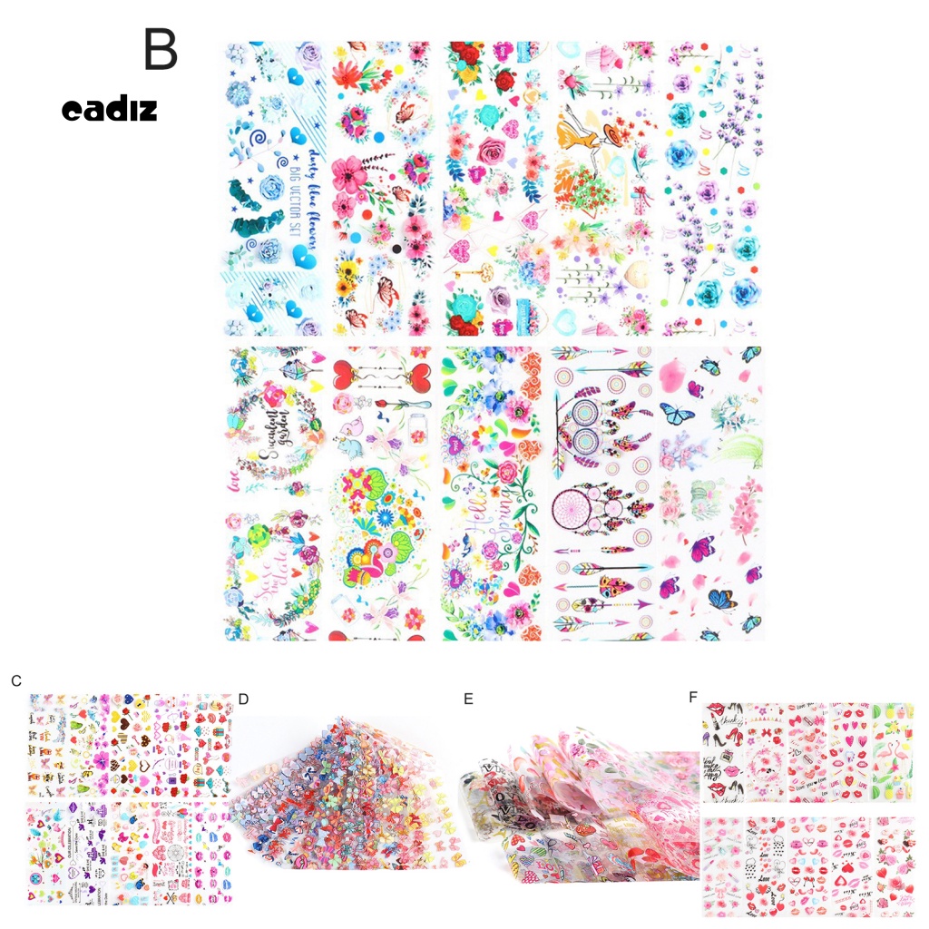 Bộ 10 Miếng Dán Trang Trí Móng Tay Hình Hoa Hồng Chống Rơi