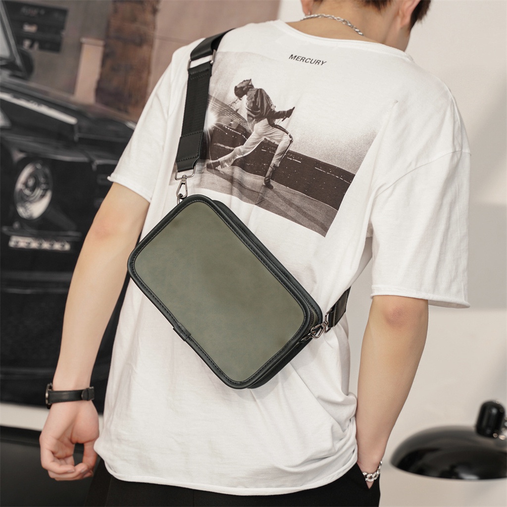 Túi Da Nam DODEN Họa Tiết Caro Dáng Hộp thời trang cao cấp DD38