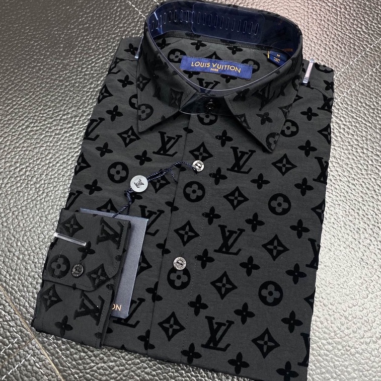 Áo sơ mi LVV black monogram LA 1-1 on web