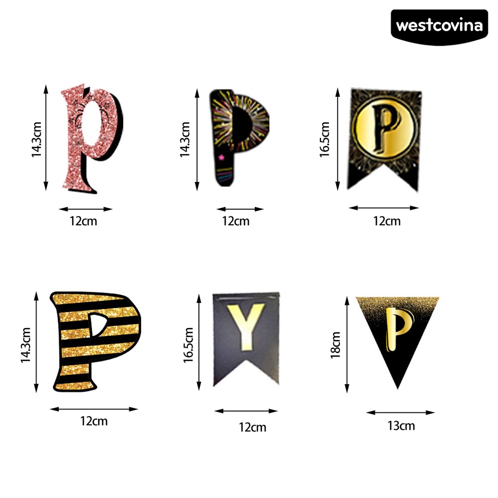 [Hot]☃1 Bộ Dây Cờ Chữ Màu Vàng Đen Đa Năng Chống Phai Màu